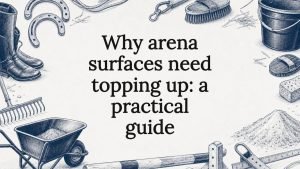 Decorative title card with arena tools illustration
