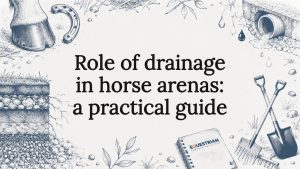 Decorative title card illustration for horse arena drainage