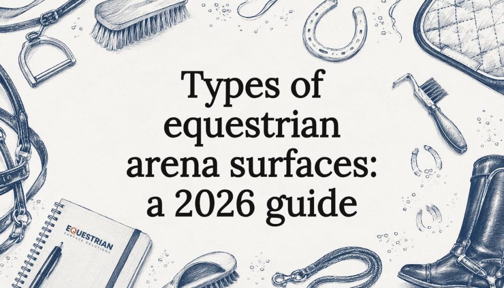 Equestrian arena decorative title card illustration