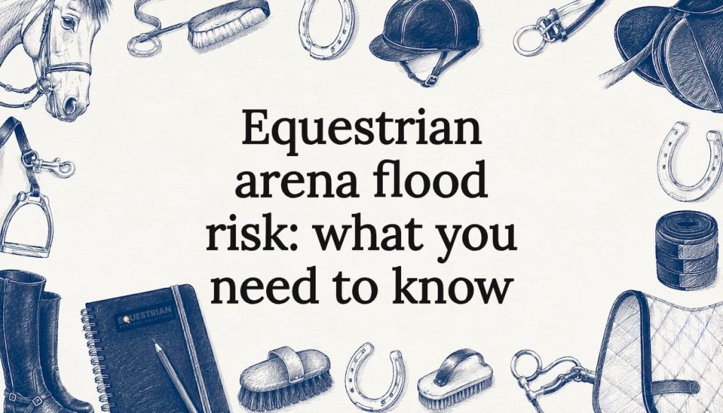 Decorative equestrian arena title card illustration