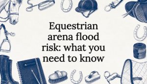 Decorative equestrian arena title card illustration