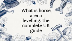Decorative horse arena levelling title card illustration