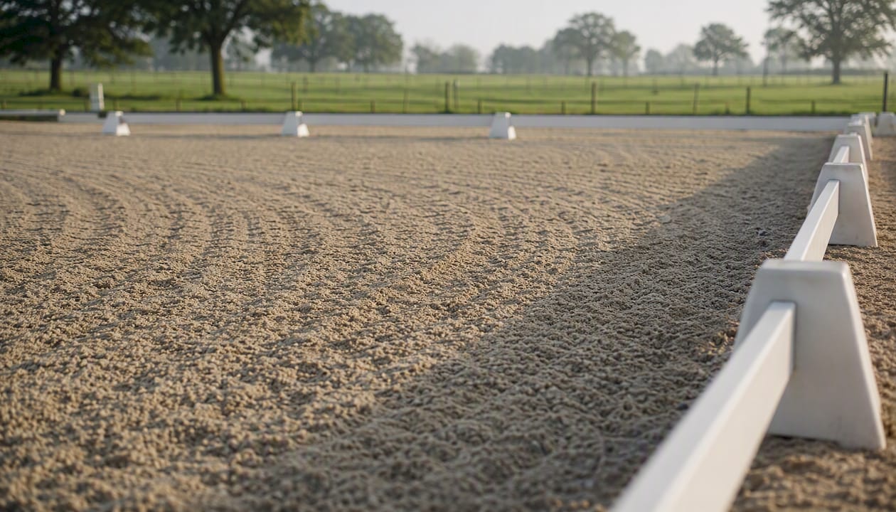 Pristine dressage arena silica sand footing